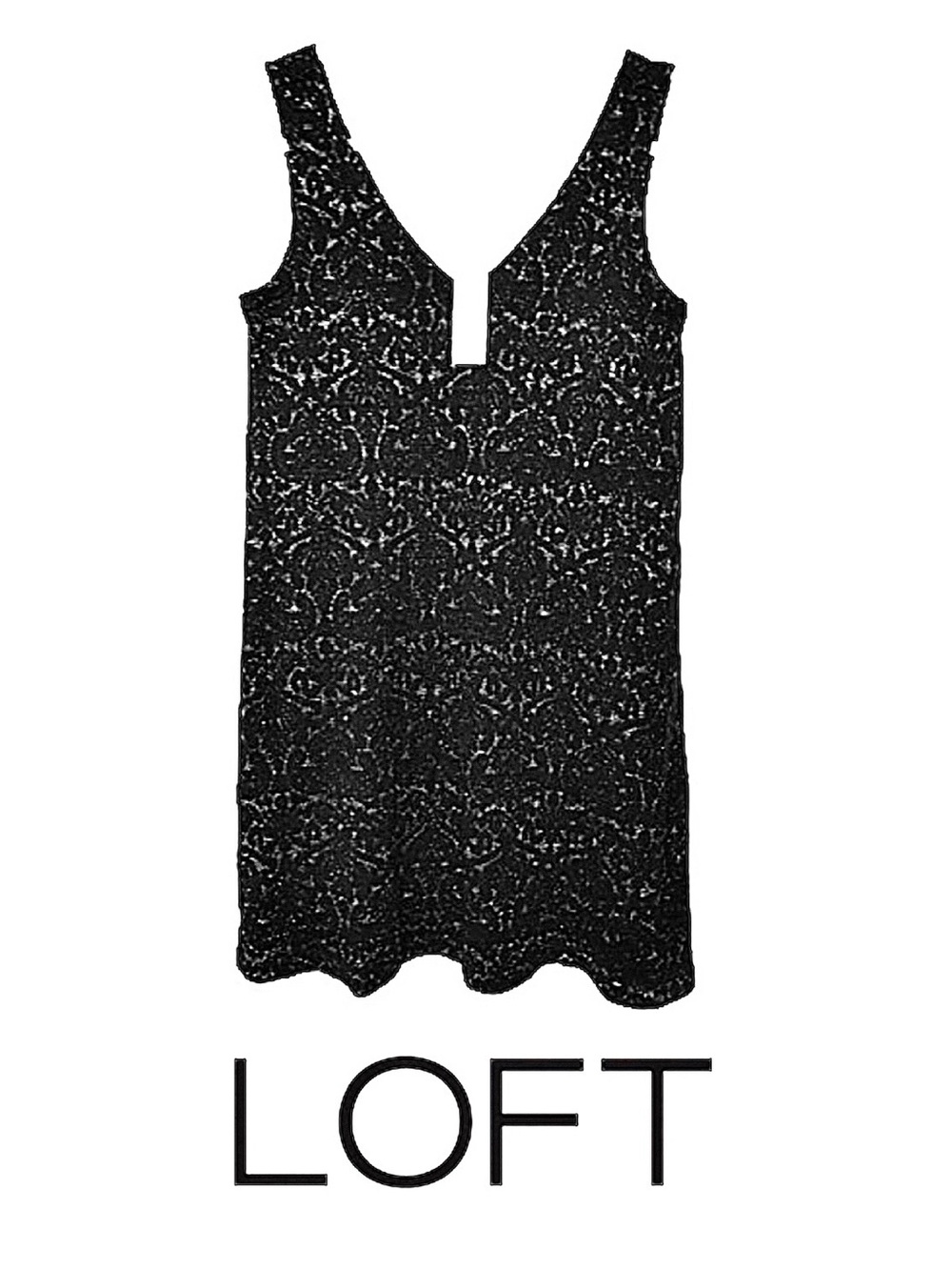 NWT LOFT Black Knit Sparkly Tank Dress